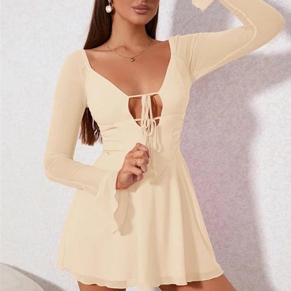 V-Neck Mesh dress